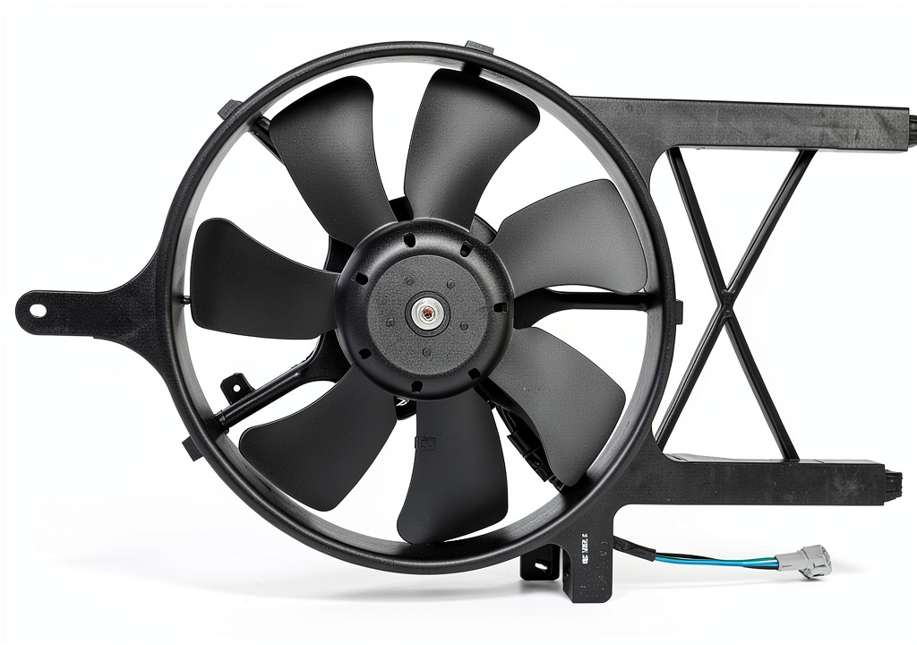 TRQ A/C condenser cooling fan installed in a vehicle engine bay