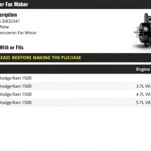 Dodge Condenser Fan Motor by Marketplace Auto Parts-0