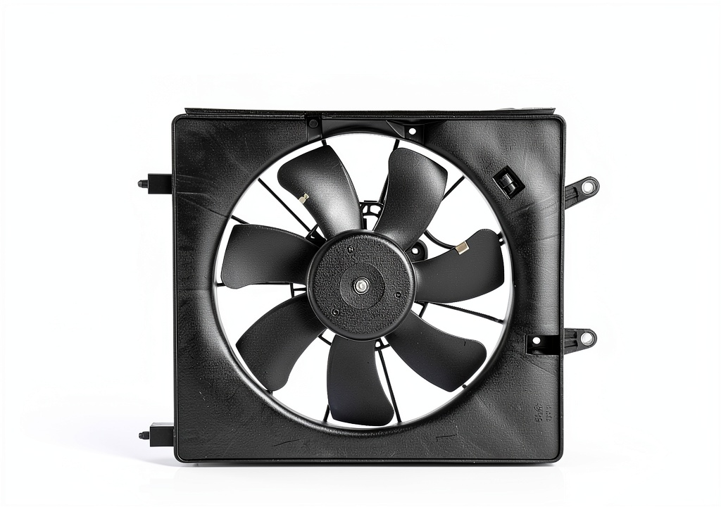 A-Premium condenser fan installed on an Acura TSX radiator