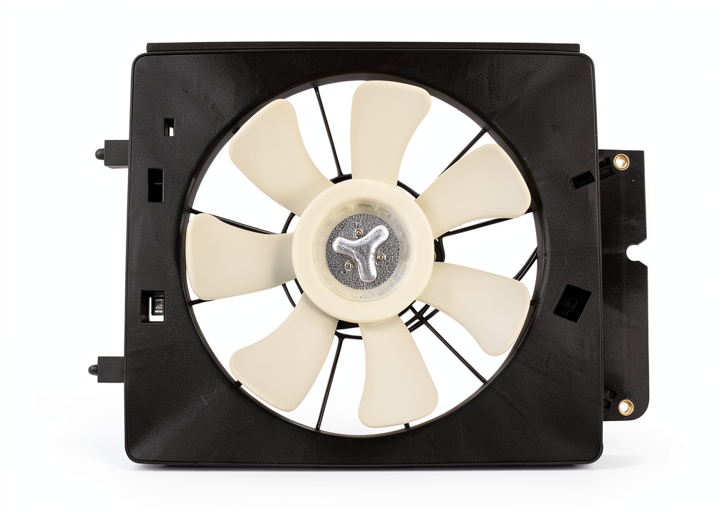 TRQ condenser cooling fan installed in a vehicle engine bay