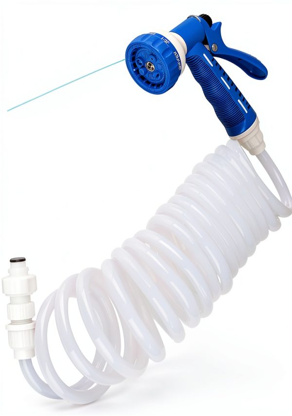 Dura Faucet RV Sprayer White Blue Synthetic Resin-1