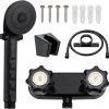 LavishStream RV Shower Faucet Set Black Wall Mount Lever Handles-0