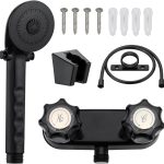 LavishStream RV Shower Faucet Set Black Wall Mount Lever Handles-0