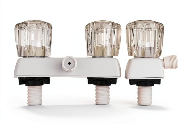 LavishStream RV Shower Faucet Valve Diverter Kit White Wall Mount-2