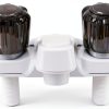 RecPro RV Bathroom Faucet Brushed White Deck-Mount Dual Handles-1