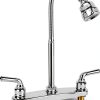 RV Kitchen Faucet XMK Polished Chrome 2-Hole 8-Inch with 360° Swivel-0