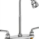 RV Kitchen Faucet XMK Polished Chrome 2-Hole 8-Inch with 360° Swivel-0
