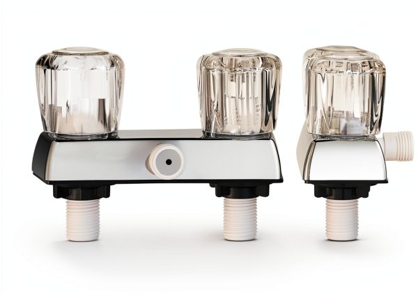 LavishStream RV Shower Faucet Kit Chrome Wall Mount 2-Handle Valve-2