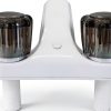 RecPro RV Bathroom Faucet Brushed White Deck-Mount Dual Handles-2