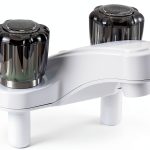 RecPro RV Bathroom Faucet Brushed White Deck-Mount Dual Handles-0