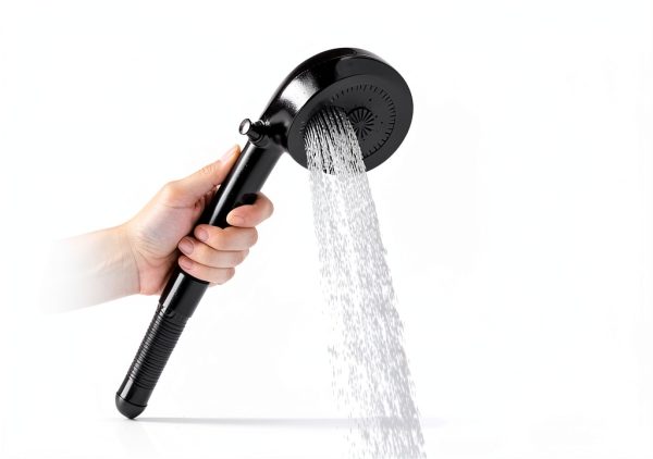 LavishStream RV Shower Faucet Set Black Wall Mount Lever Handles-4