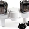 RecPro RV Bathroom Faucet Brushed White Deck-Mount Dual Handles-5