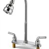 RV Kitchen Faucet XMK Polished Chrome 2-Hole 8-Inch with 360° Swivel-1