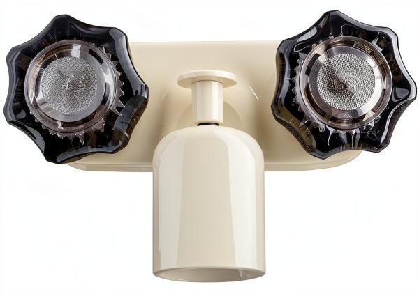 Dura Faucet Shower Faucet with Smoked Acrylic Knobs Brushed Finish-1