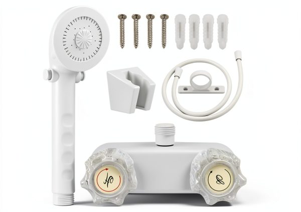 LavishStream RV Shower Faucet Diverter Kit with Handheld White-0