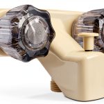 Dura Faucet Shower Faucet with Smoked Acrylic Knobs Brushed Finish-0