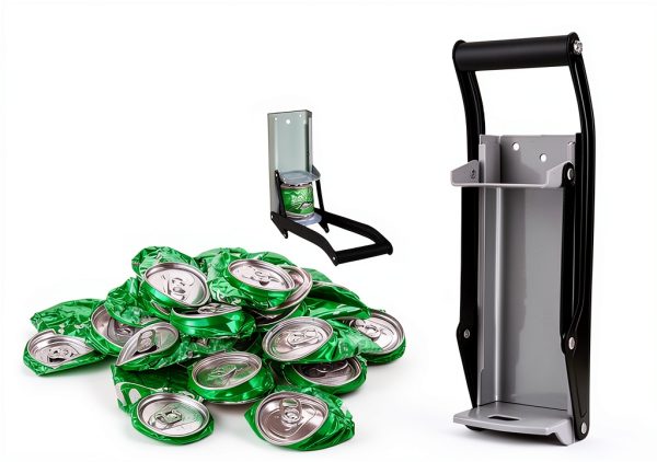 Benfu 12-16 Oz Wall-Mounted Can Crusher, Gray, Aluminum Metal,-4