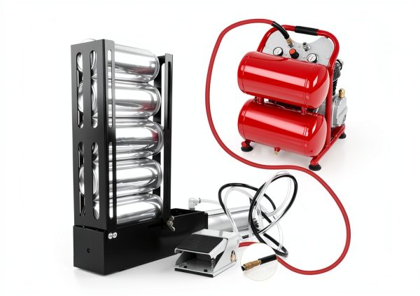 Foot Operated Can Crusher by Aetleemo JMY1004 Red Aluminum Hopper-1
