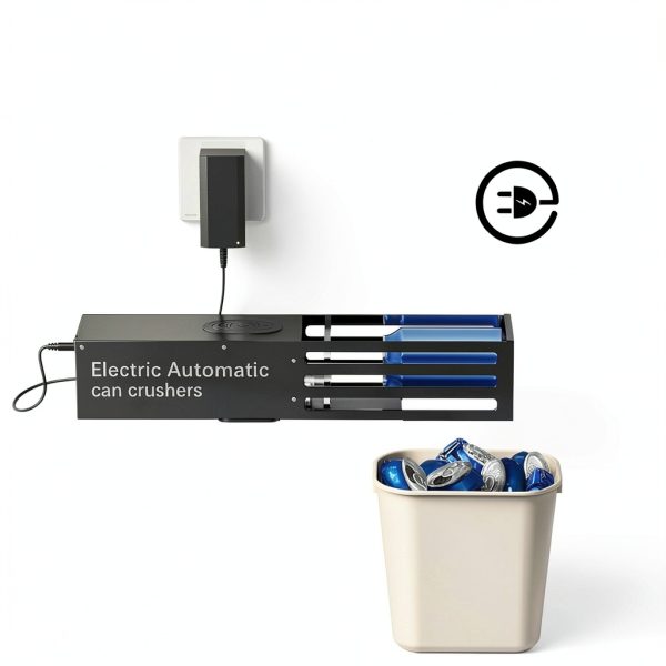 YOTAN Electric Can Crusher, 8oz&12oz&16oz Automatic Can Crushers for Recycling Wall Mounted, Aluminum Can Crusher Electric, Can Trash Compactor for Aluminum Seltzer, Soda, Beer Cans, Bottles-1