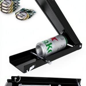 Foot Can Crusher for Recycling, Heavy Duty Floor Can Crusher Smasher for Soda, Seltzer, Beer Cans, Aluminium Can Crushers, Easy Storage, Effortless Plastic Bottle Crusher (black)-0