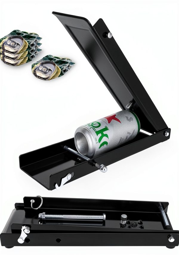 Foot Can Crusher for Recycling, Heavy Duty Floor Can Crusher Smasher for Soda, Seltzer, Beer Cans, Aluminium Can Crushers, Easy Storage, Effortless Plastic Bottle Crusher (black)-0
