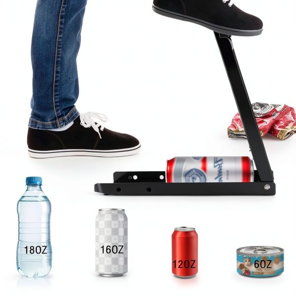 Foot Can Crusher for Recycling, Heavy Duty Floor Can Crusher Smasher for Soda, Seltzer, Beer Cans, Aluminium Can Crushers, Easy Storage, Effortless Plastic Bottle Crusher (black)-2