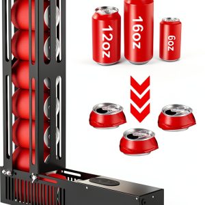 SIXRARI Electric Can Crusher for Recycling 8oz 12oz & 16oz Cans, Fill 8 cans at a Time, Automatic Can Eject, Heavy Duty Can Crushers for Recycling Aluminum Seltzer, Cola, Beer Cans (Black)-0
