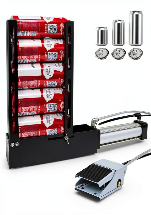 Foot Operated Can Crusher by Aetleemo JMY1004 Red Aluminum Hopper-0