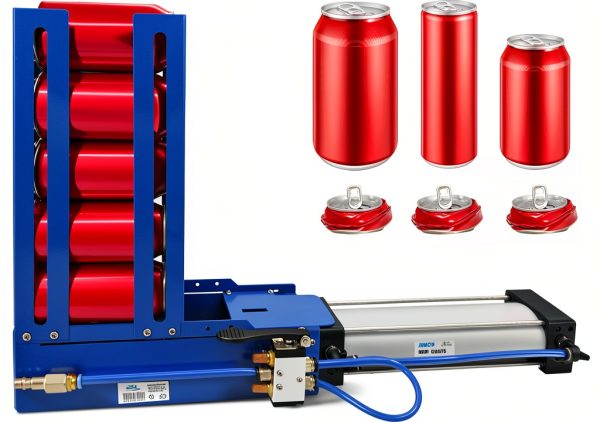 Pneumatic Can Crusher with 6 Cans Design, Aluminum Can Crushers for Recycling, Can Smasher Simple and Fast Operation, Countertop Installation-0
