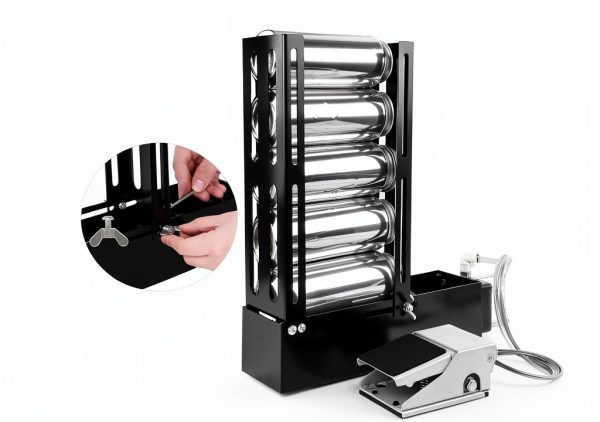 Foot Operated Can Crusher by Aetleemo JMY1004 Red Aluminum Hopper-4